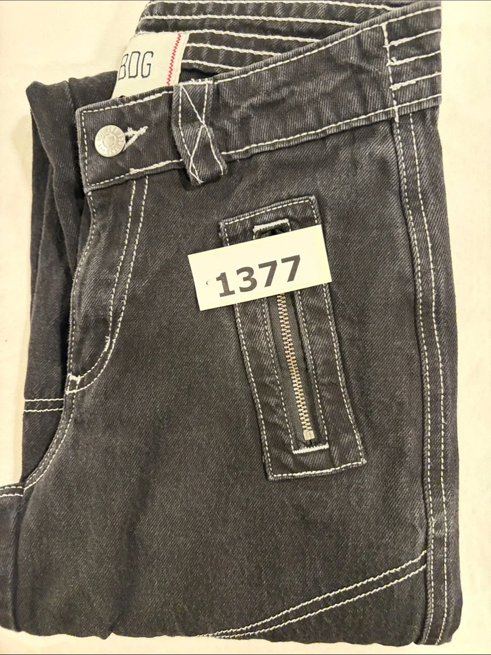 BDG Black Pants with White Contrast Stitching Detail